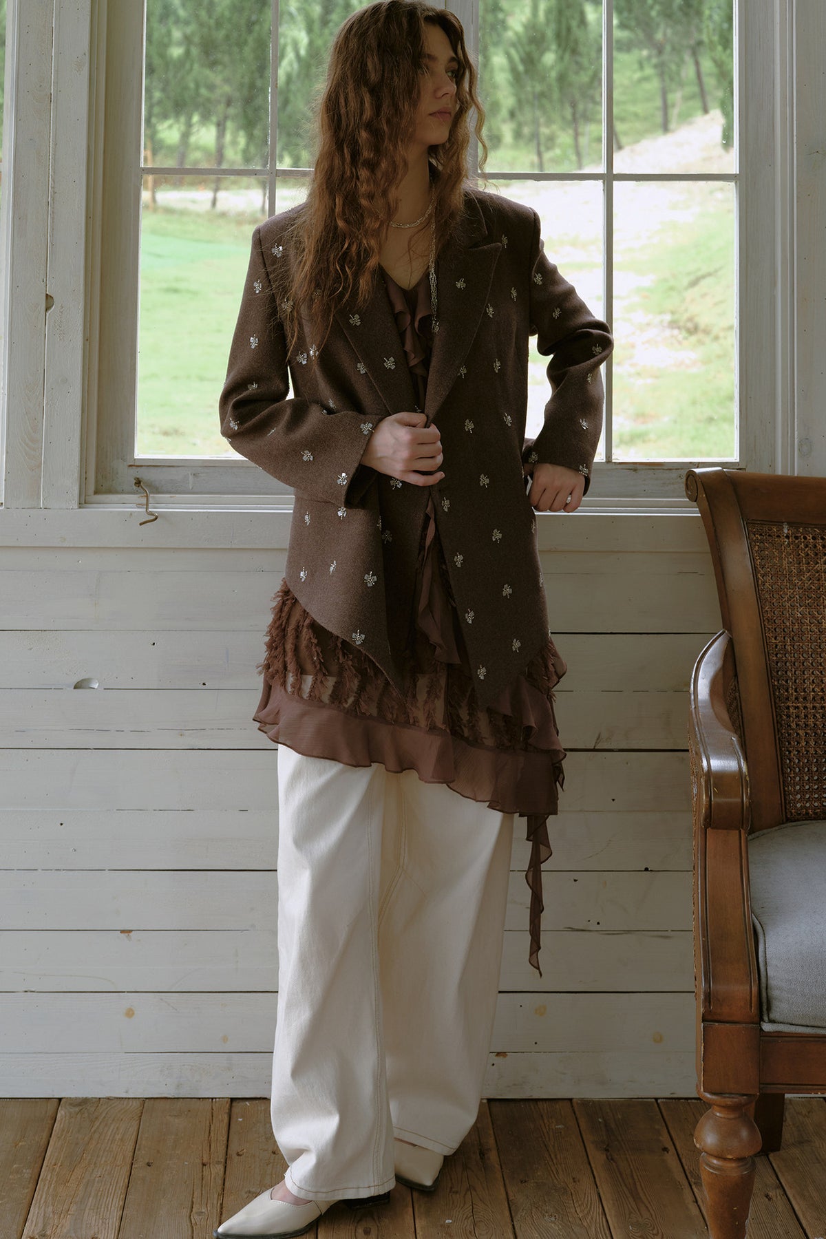 Beaded Woolen Blazer