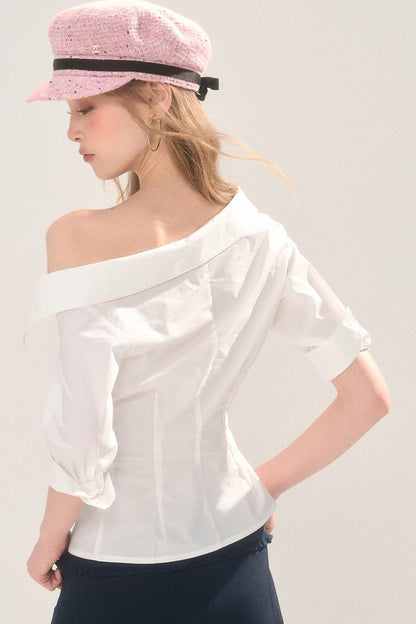 Asymmetrical Off-Shoulder Blouse