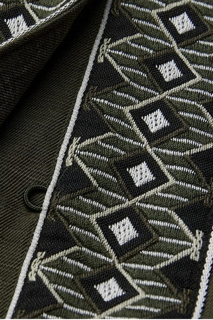 Dark Forest Green Embroidered Detachable Hood Cape