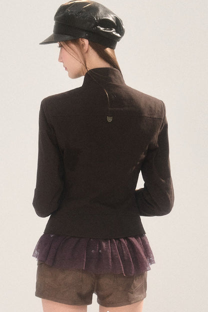 Retro Napoleon Stand Collar Jacket