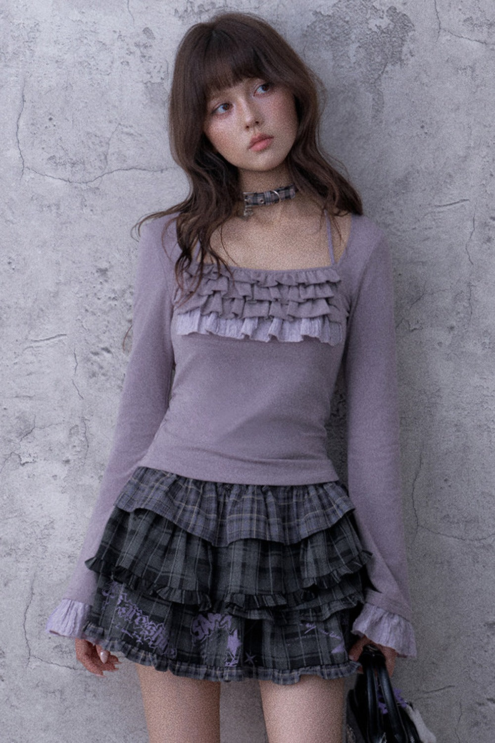 Light Purple Ruffled Top
