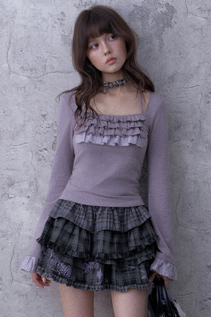 Light Purple Ruffled Top