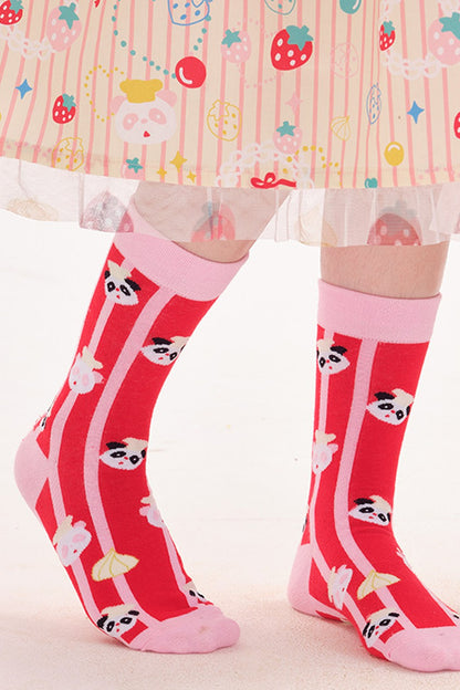 And Strawberry Knitted Mid-Calf Socks