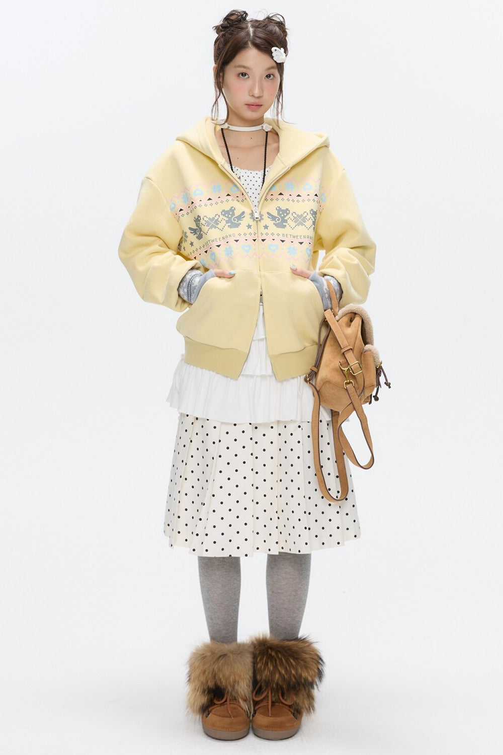 Yellow Bear Fair Isle Hoodie