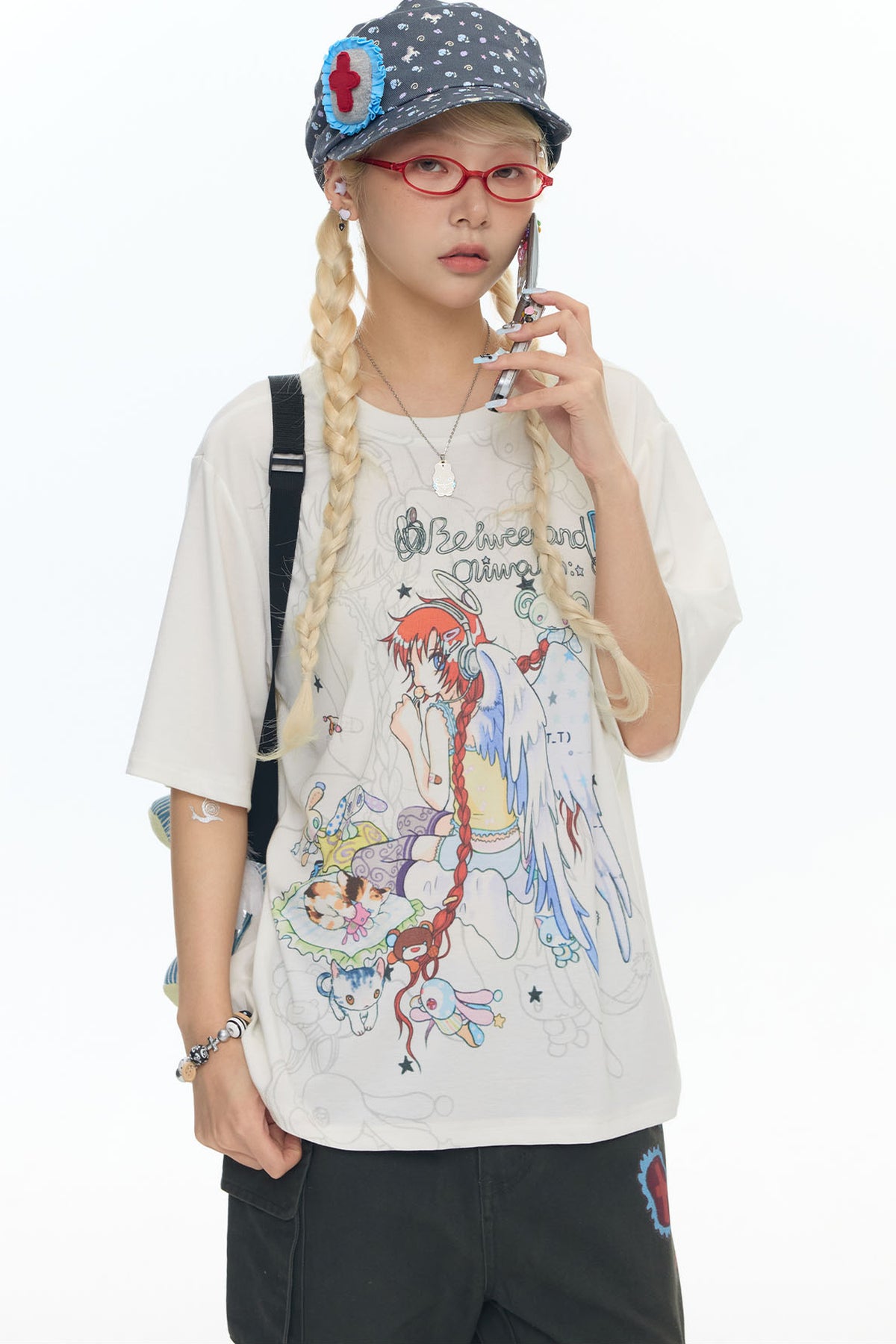 Two-Tone Frog Illustration T-Shirt