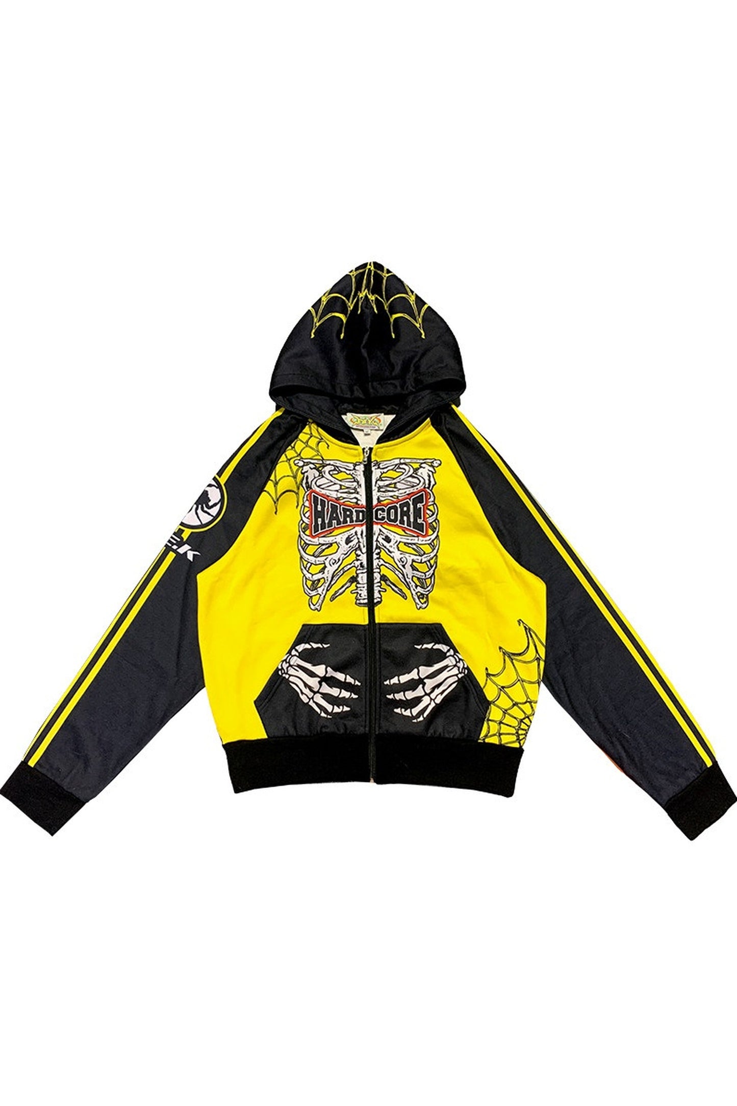 Skeleton Ribcage Hooded Zipper Jacket