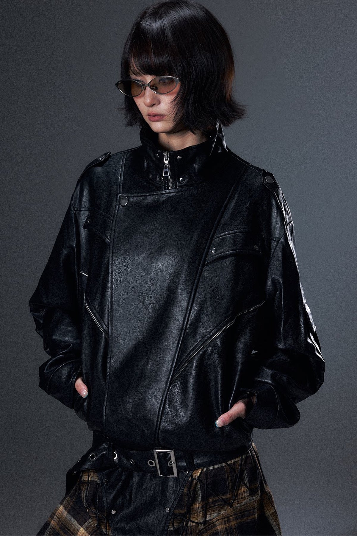 Oversized Motorcycle Leather Jacket