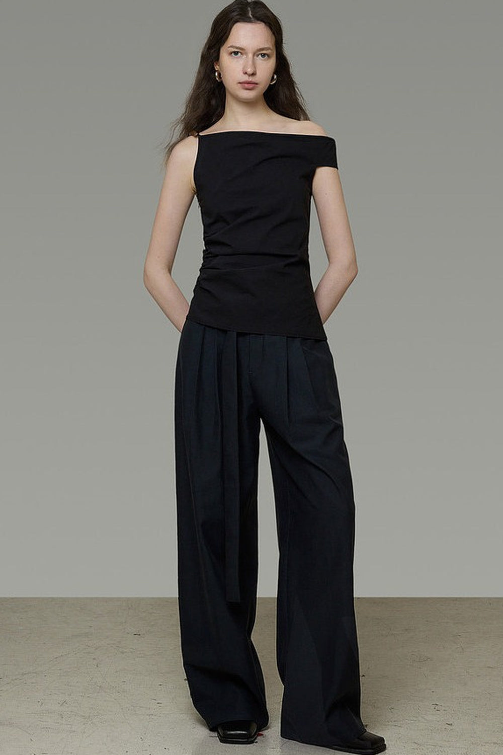 Asymmetrical Off-Shoulder T-Shirt