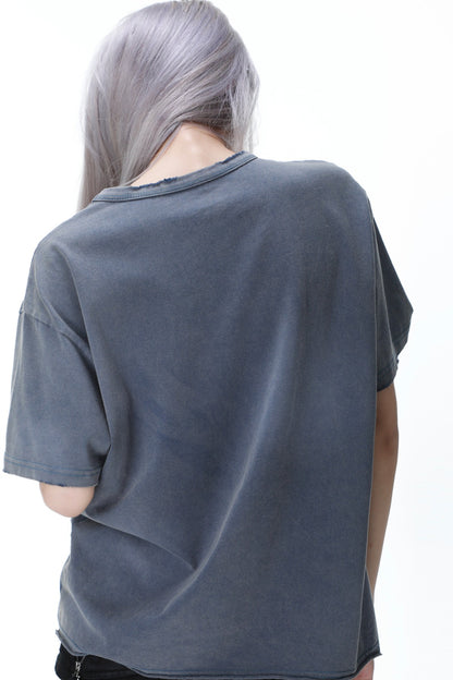 T-shirt vintage effetto consumato con stampa