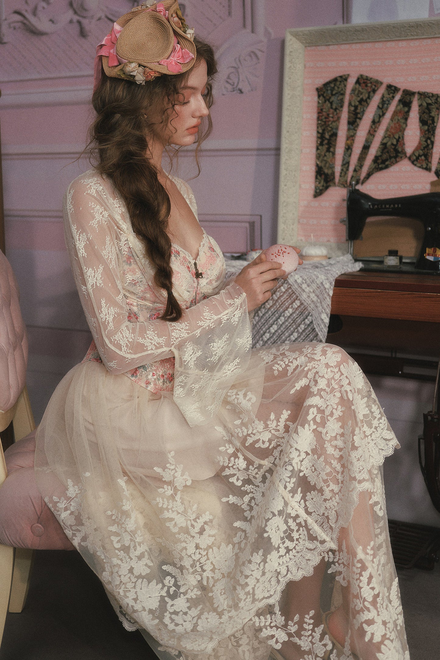 Rose Lace Retro Top