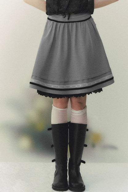 Bow Lace A-Line Skirt