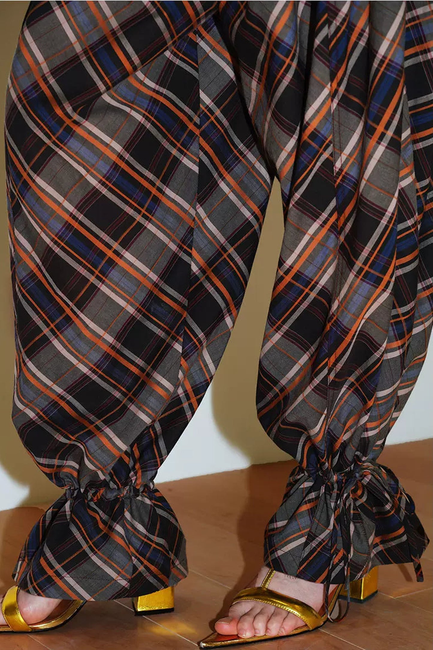 Retro Plaid Cotton Pants