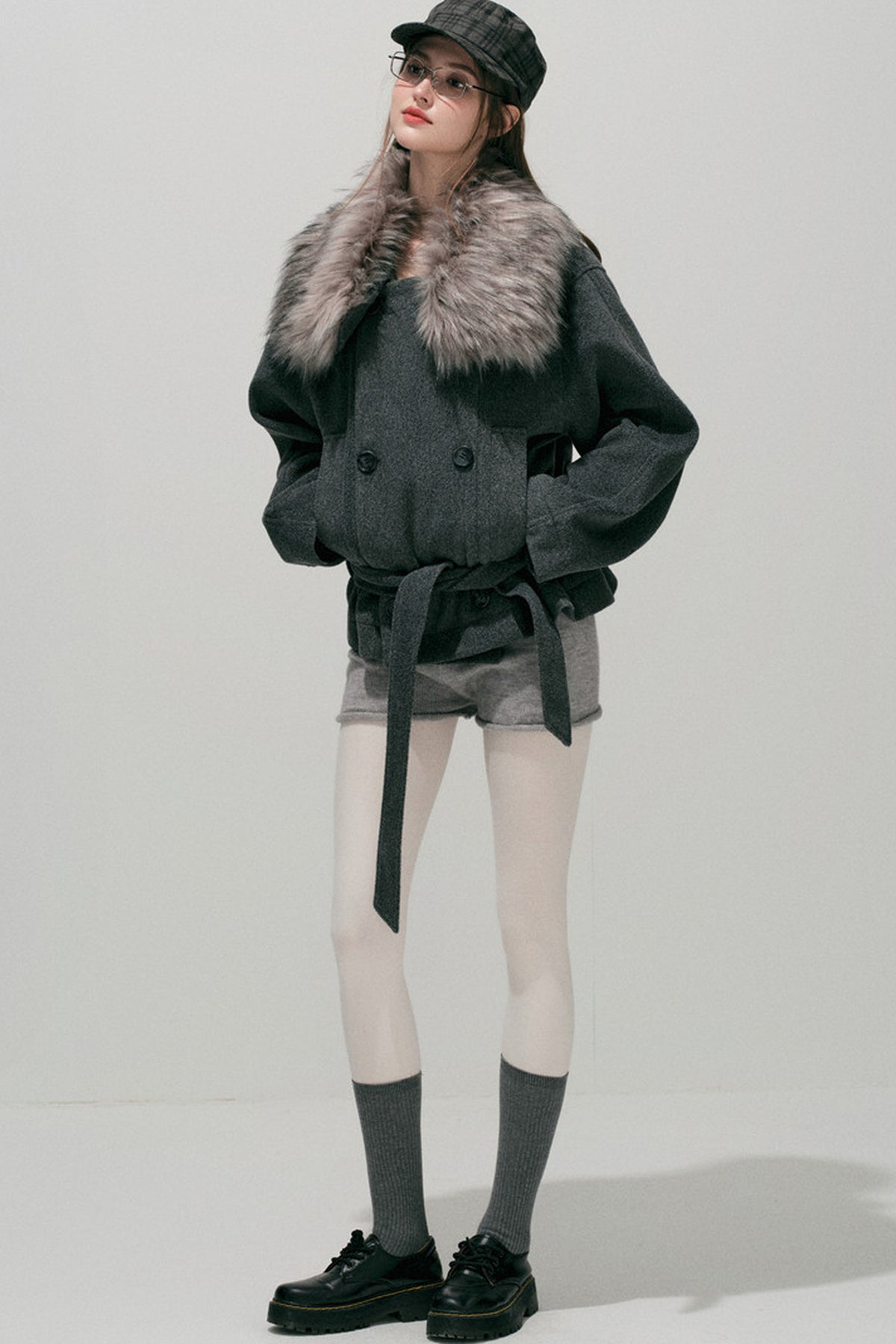 Fur Collar Wool Coat