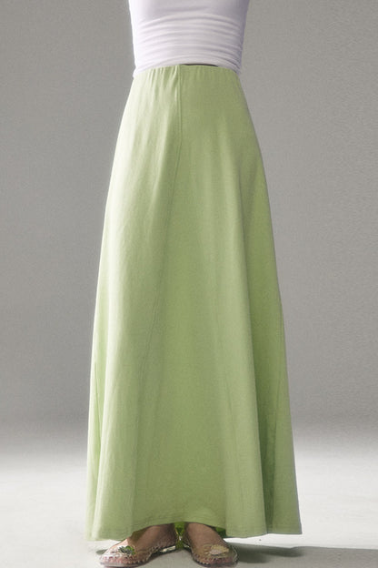 Cotton Blend A-Line Skirt