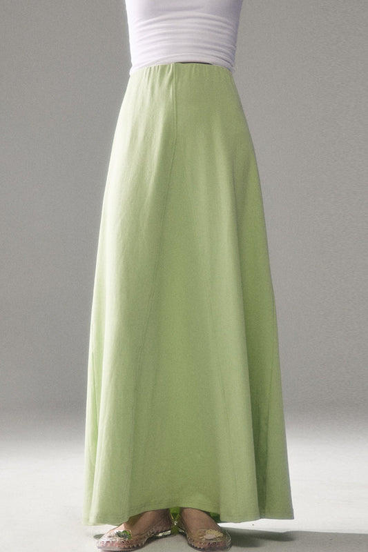 Cotton Blend A-Line Skirt