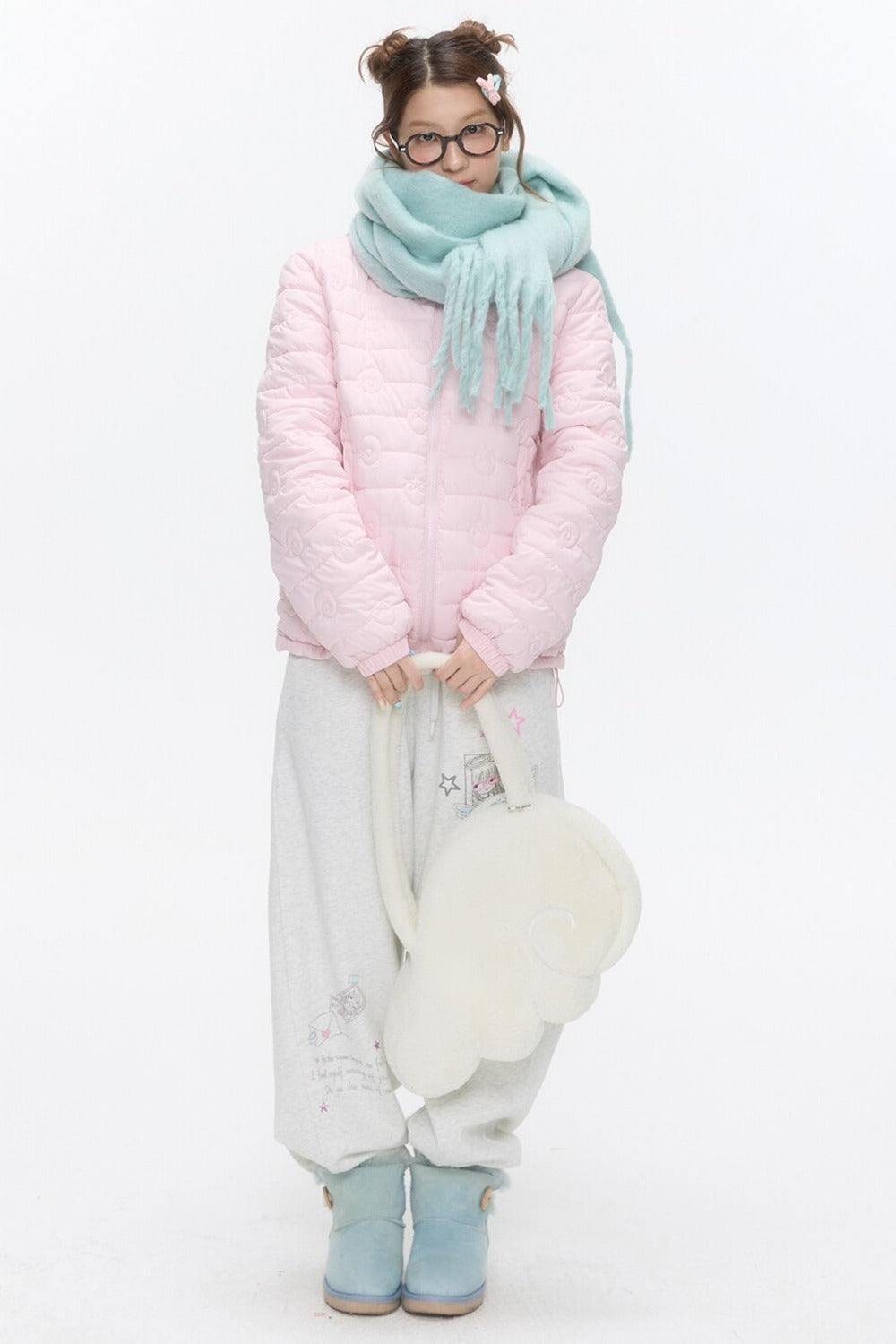 Strawberry Swirl Quilted Hooded Jacket