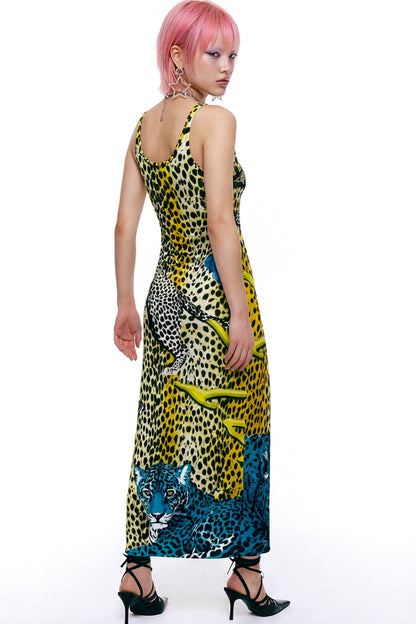 Retro Leopard Print Tank Dress