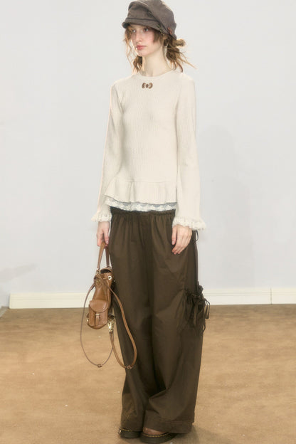High-Waisted Pocket Workwear Wide-Leg Pants