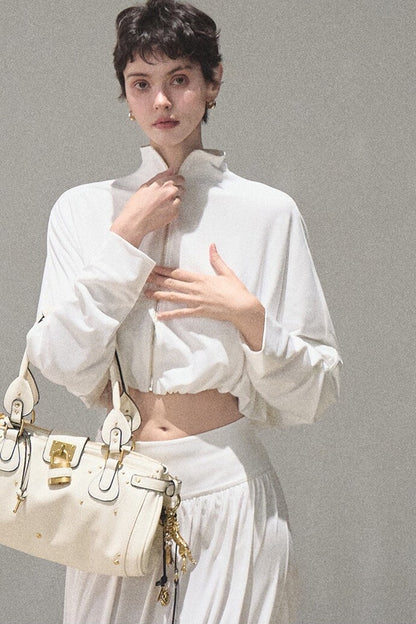 Cooling Batwing Sleeve Blouse and Skirt Set