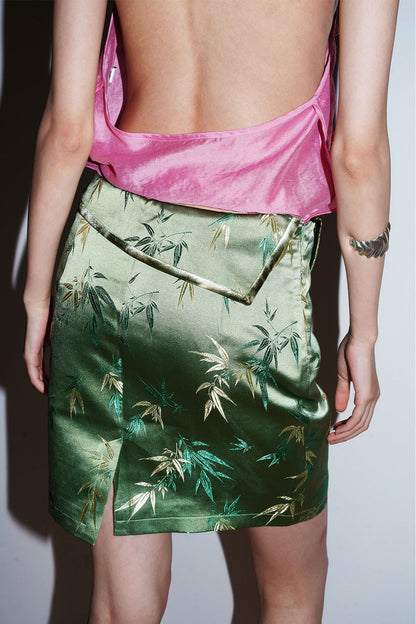 Bamboo Leaf Jacquard Skirt