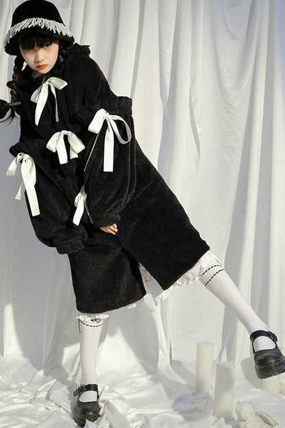 Bunny Ear Fluffy Bow Coat