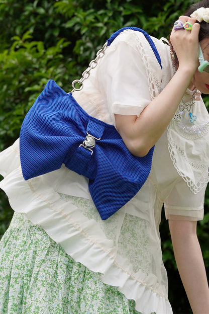 Bowknot Pleated Shoulder Bag