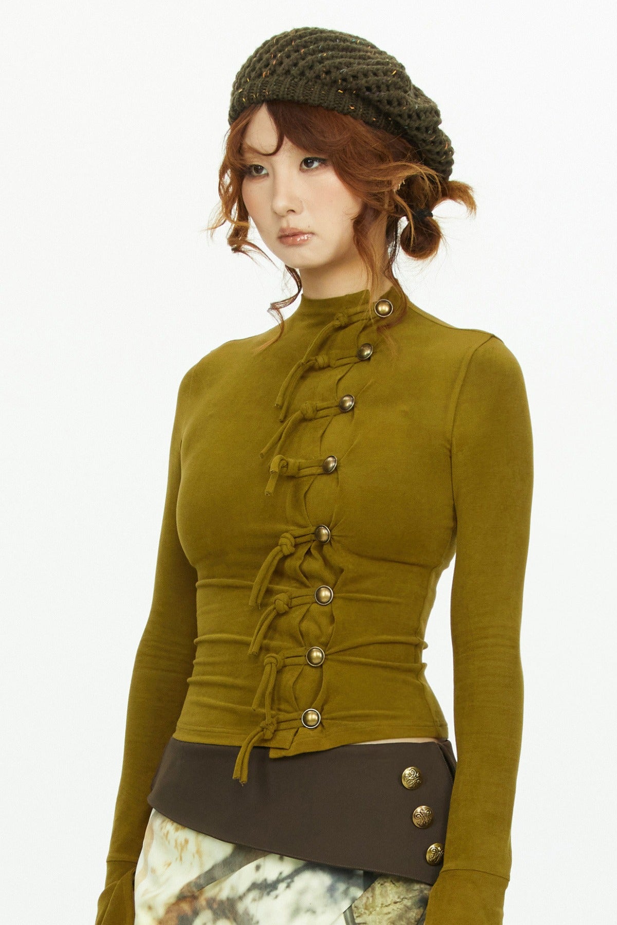 Moss Green Long Sleeve Knit Top