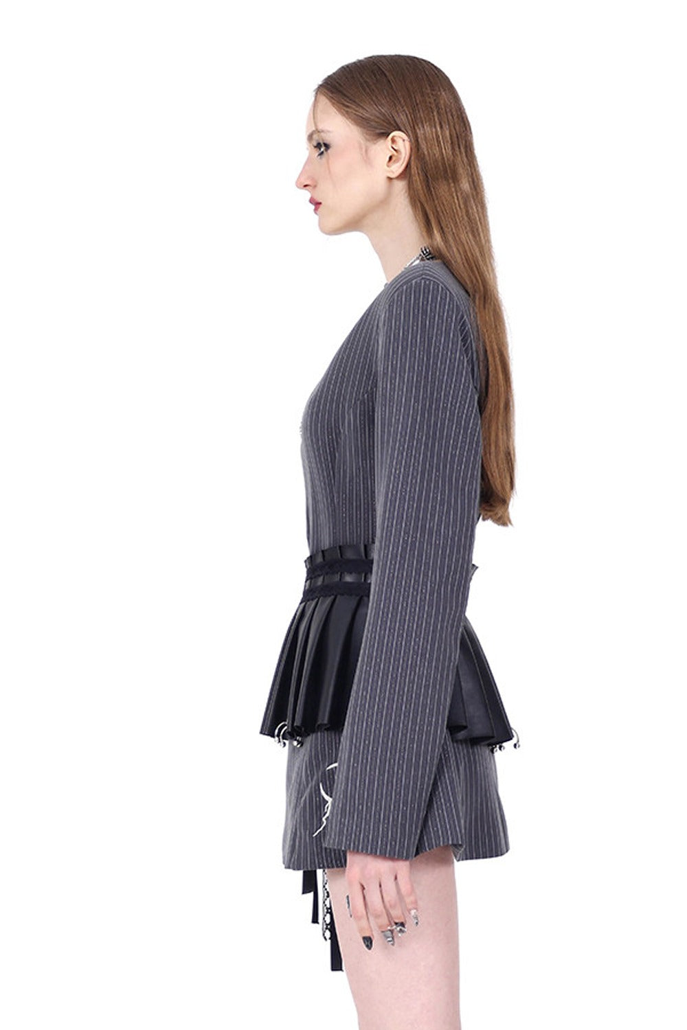 Y2K Pinstripe Blazer Dress