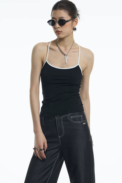 Camisole a goccia con schiena incrociata