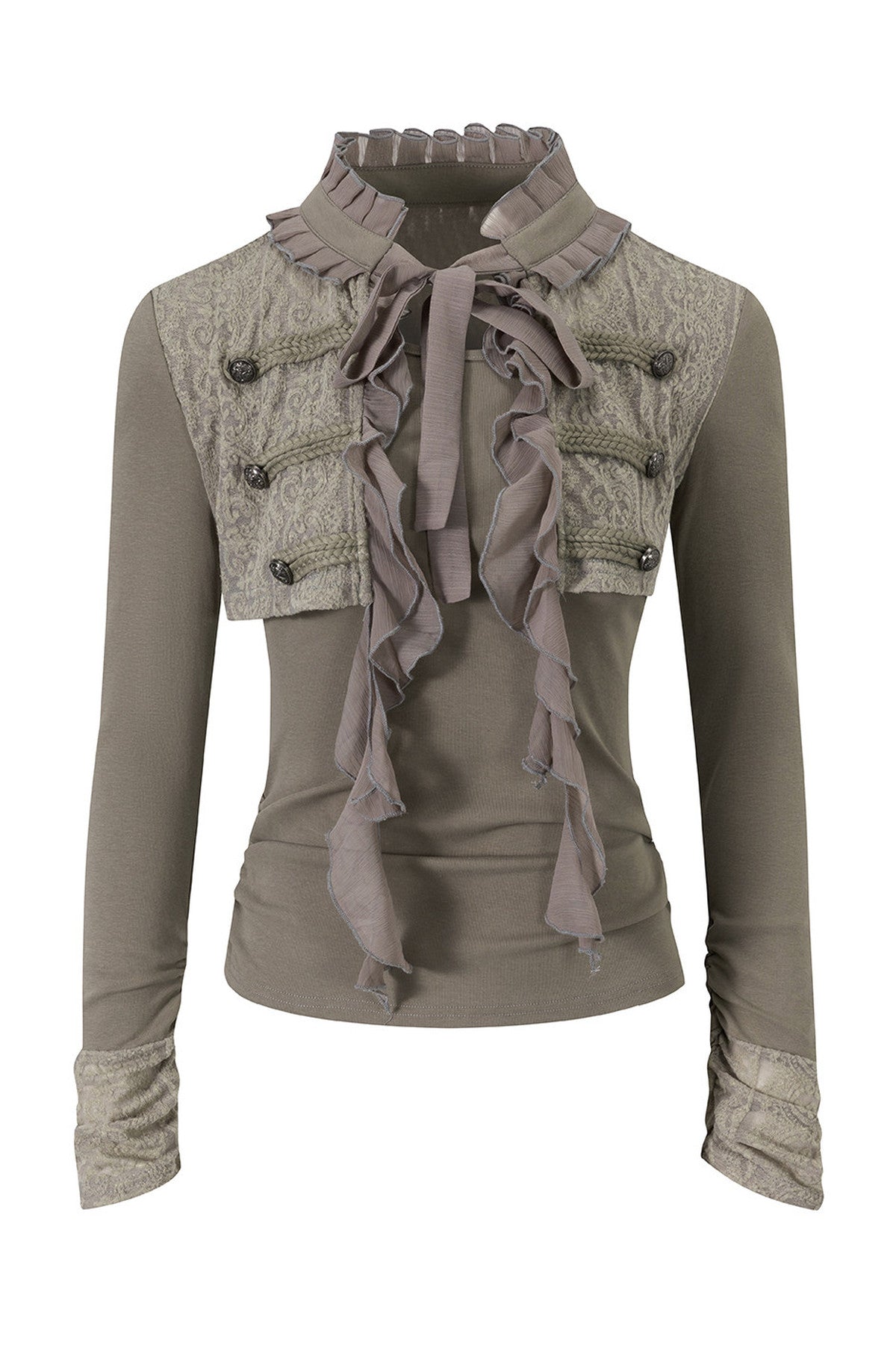Napoleon Chiffon Patchwork Layered-Look Blouse
