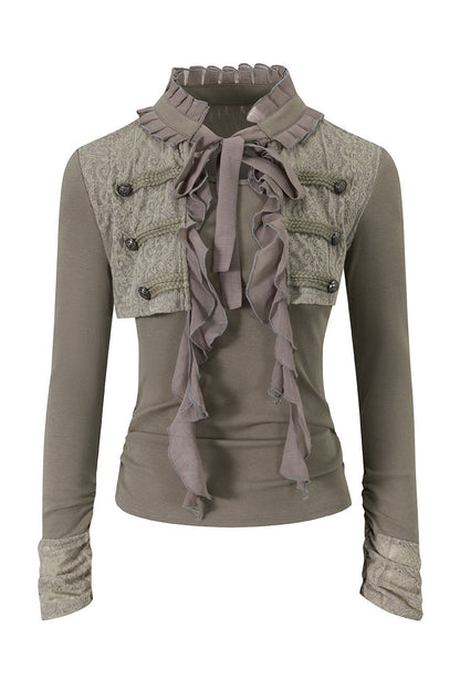 Napoleon Chiffon Patchwork Layered-Look Blouse