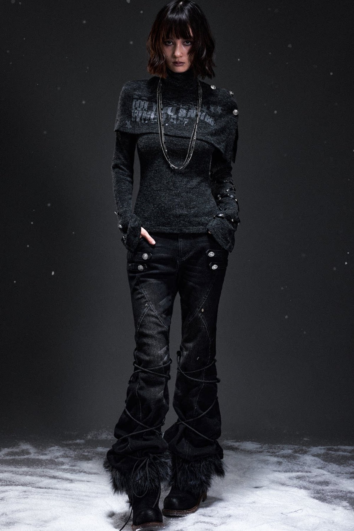 Punk Cape Shawl Knit Top