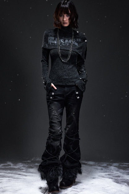 Punk Cape Shawl Knit Top
