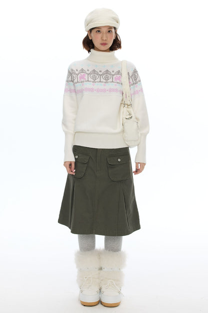Batwing Sleeve Fair Isle Sweater