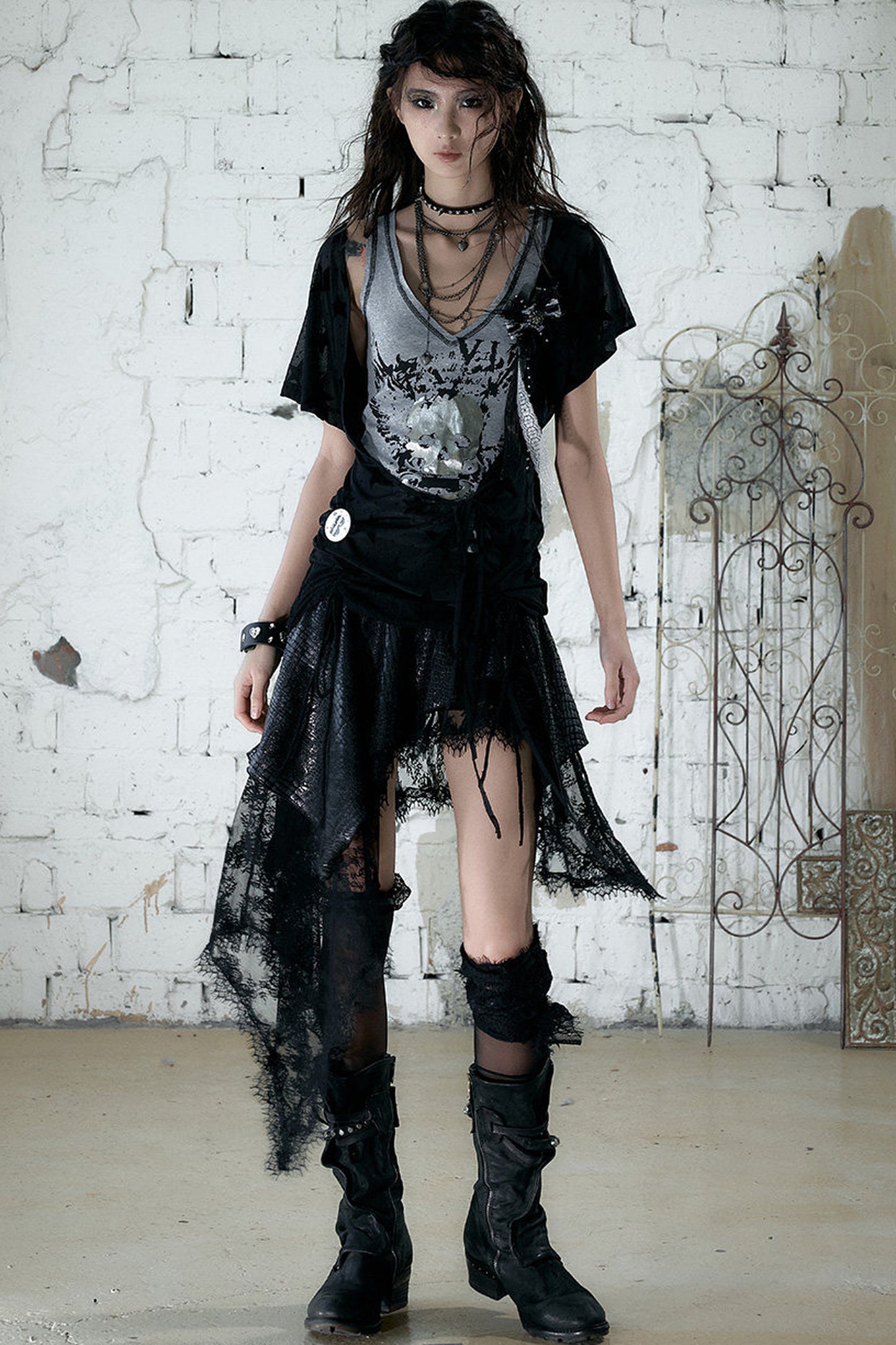 Vintage Asymmetrical Printed Top
