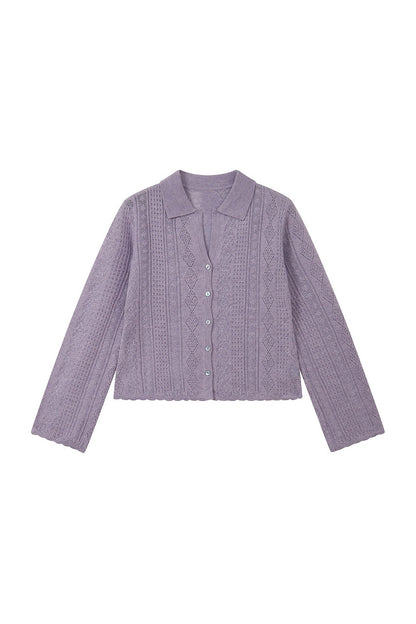 Lightweight Hollow Knit Cardigan