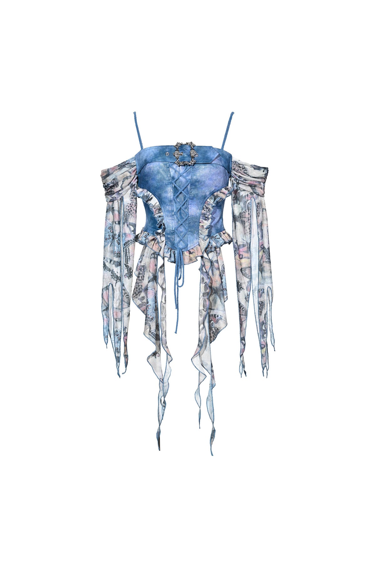 Butterfly Print Off-Shoulder Camisole