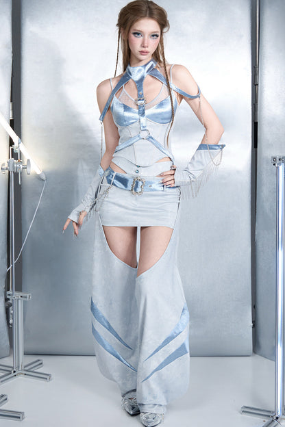 Detachable Cut-out Skirt and Leg Warmers Set-Up
