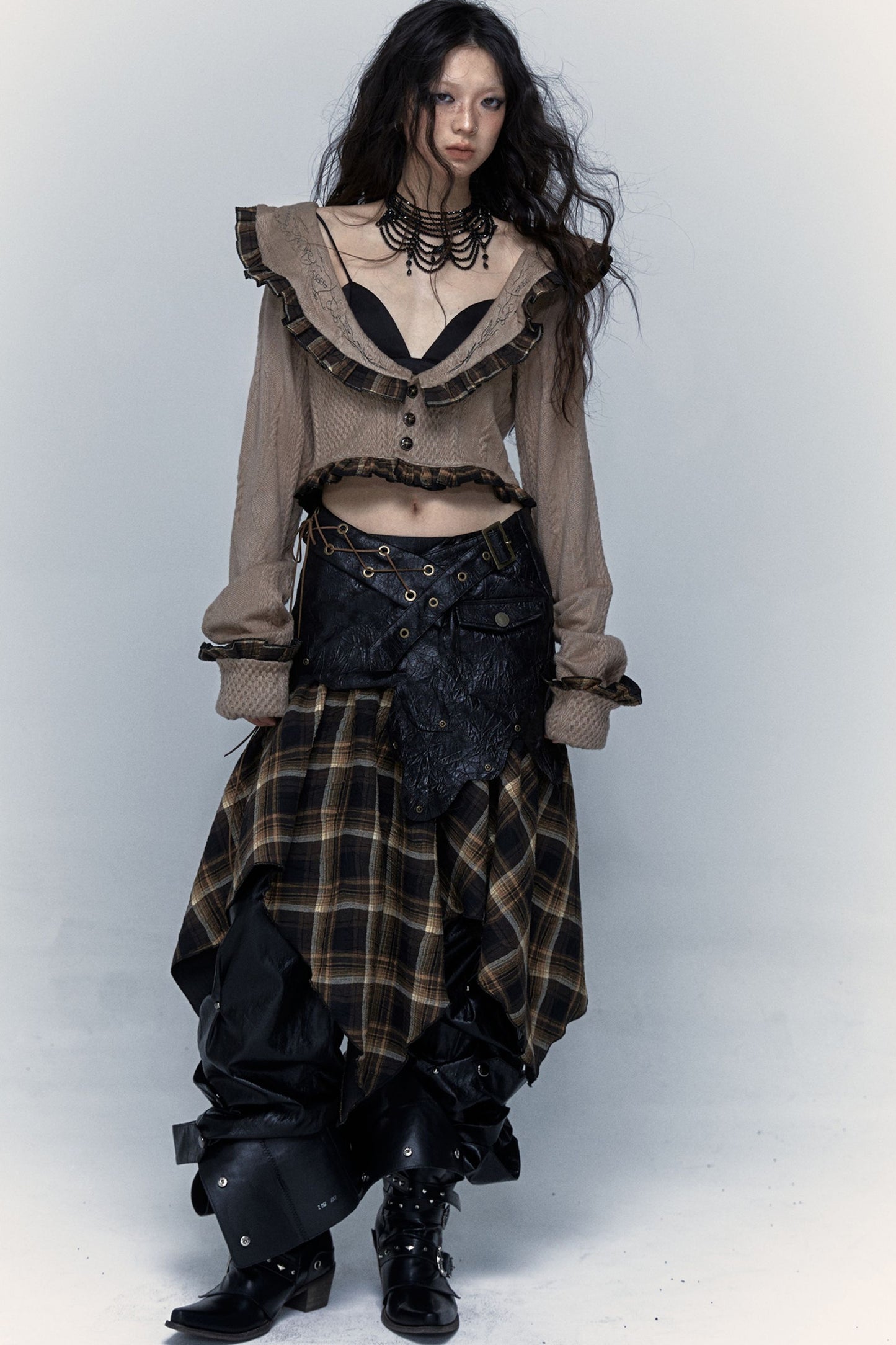 Dark Punk Patchwork Skirt