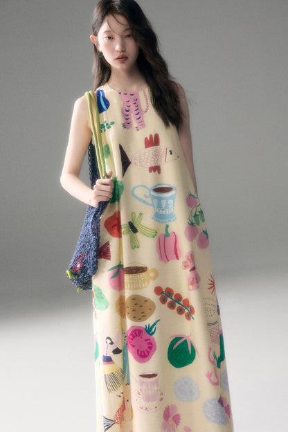 Qianshan Hand-Painted Tank Dress