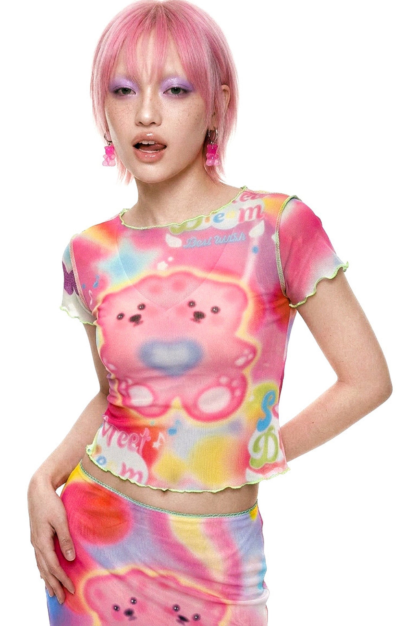 Dopamine Rainbow Mesh Dress