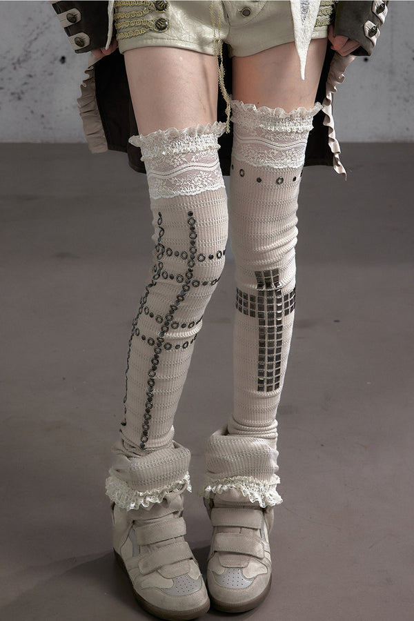 Stretchy Stacked Lace Leg Warmers