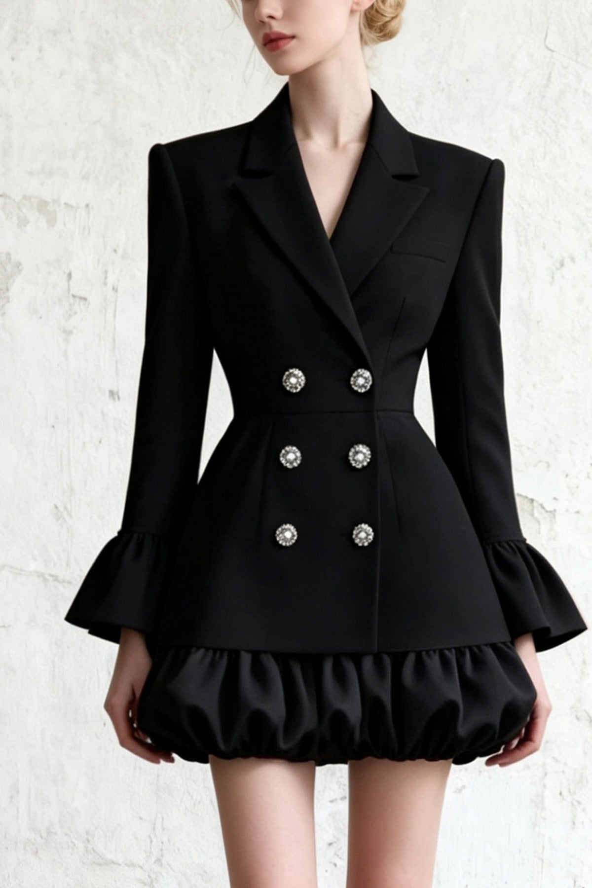 Double Breasted Fishtail Blazer Dress