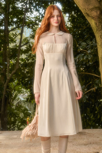 Satin Tencel Lapel Dress Set-Up