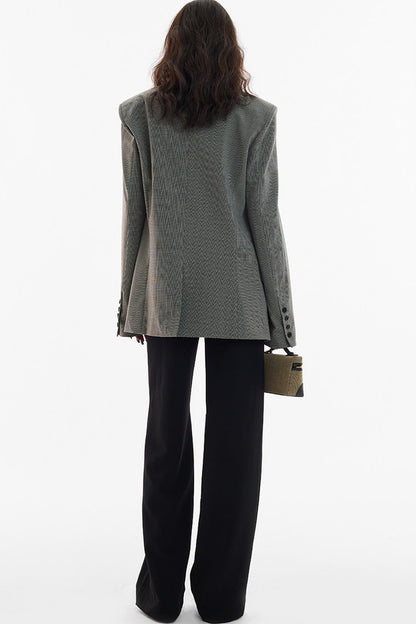 Straight-Leg Floor-Length Suit Pants