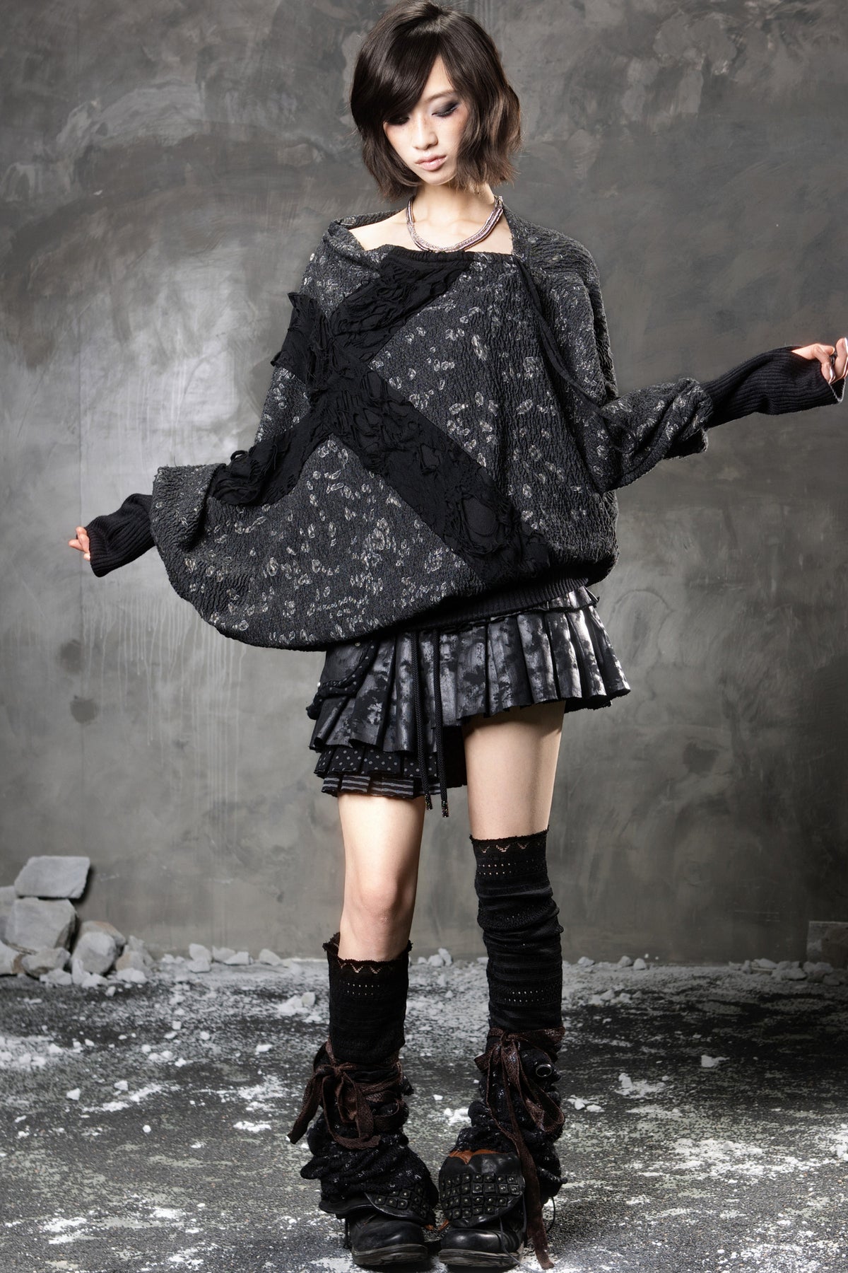 High-Waisted Multi-Layered Pleated Skirt