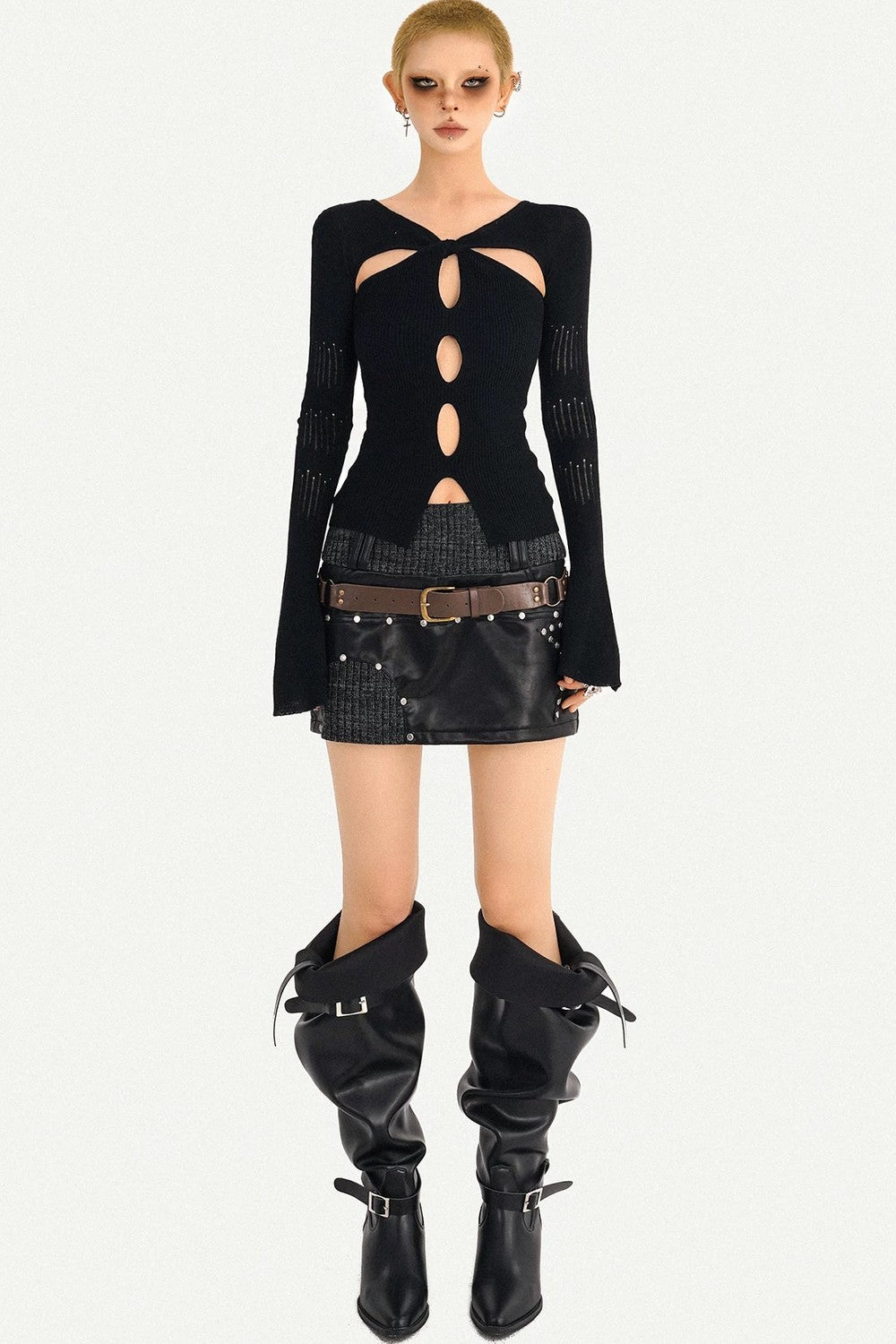Twisted Hollow Knit Sweater