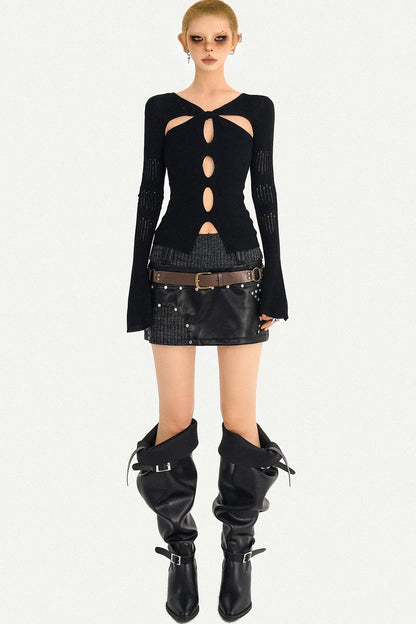 Twisted Hollow Knit Sweater