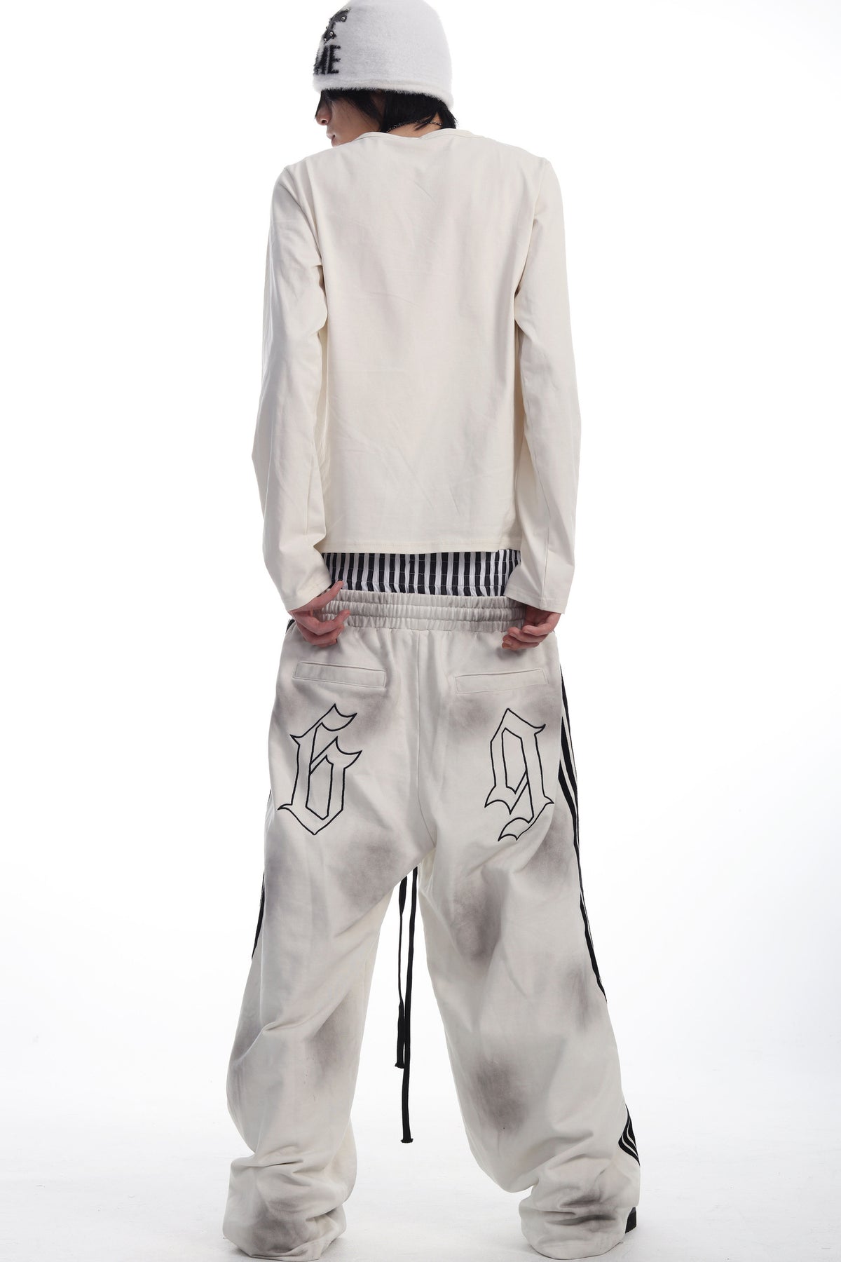 Double-Waist Five-Stripe Graphic Sweatpants