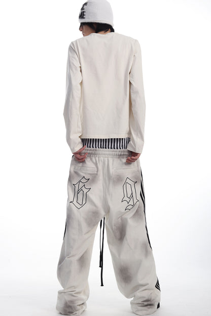 Double-Waist Five-Stripe Graphic Sweatpants